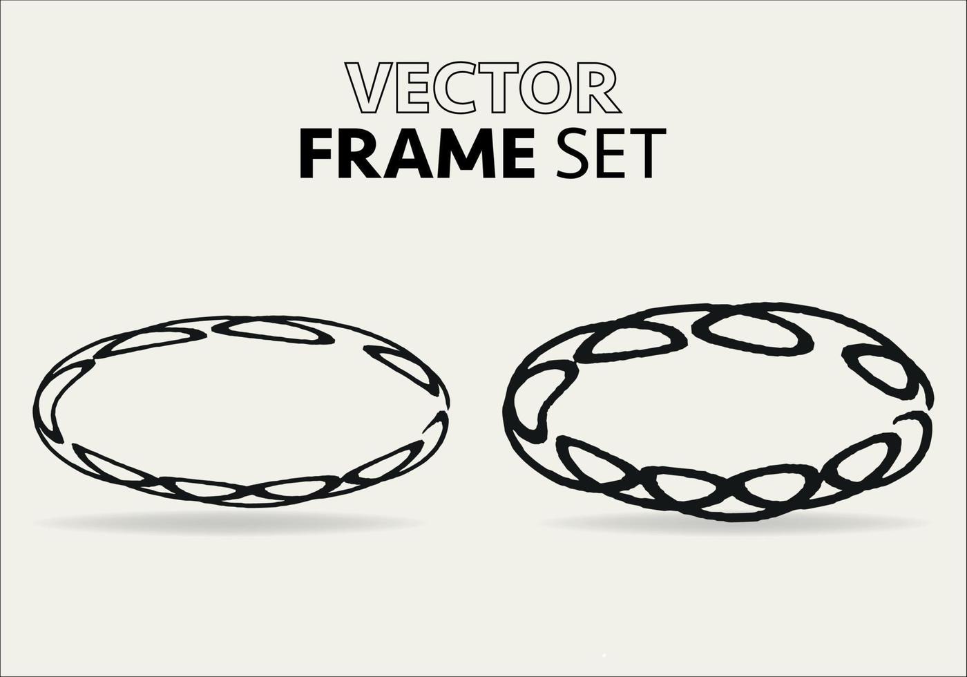 tekening ovaal. hand getekend Ovaal, ronde grunge kader en omcirkeld tekening geïsoleerd icoon reeks Aan wit. vector