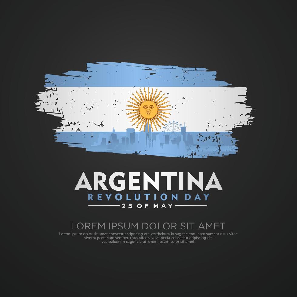 Argentinië revolutie dag groet kaart sjabloon. vector