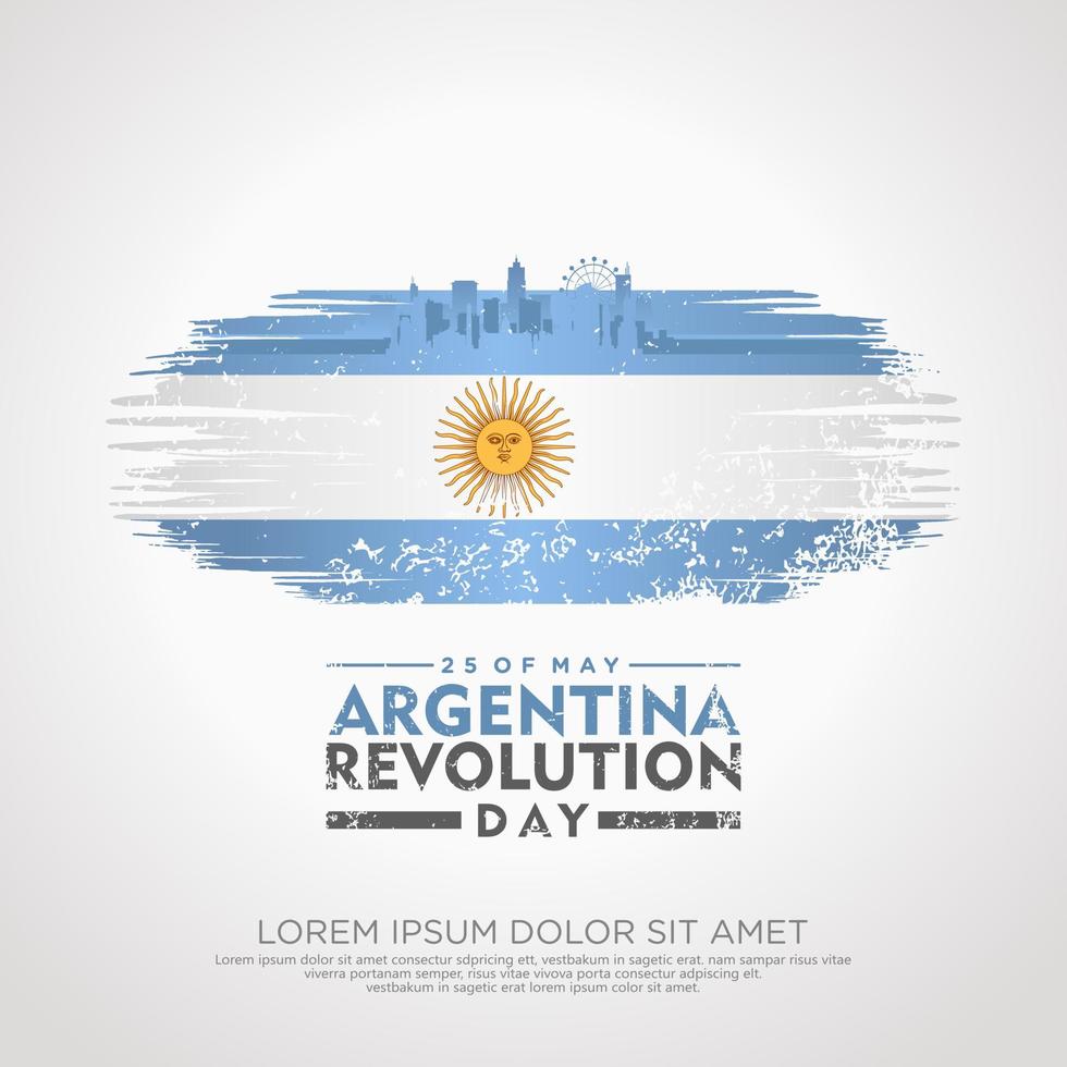 Argentinië revolutie dag groet kaart sjabloon. vector