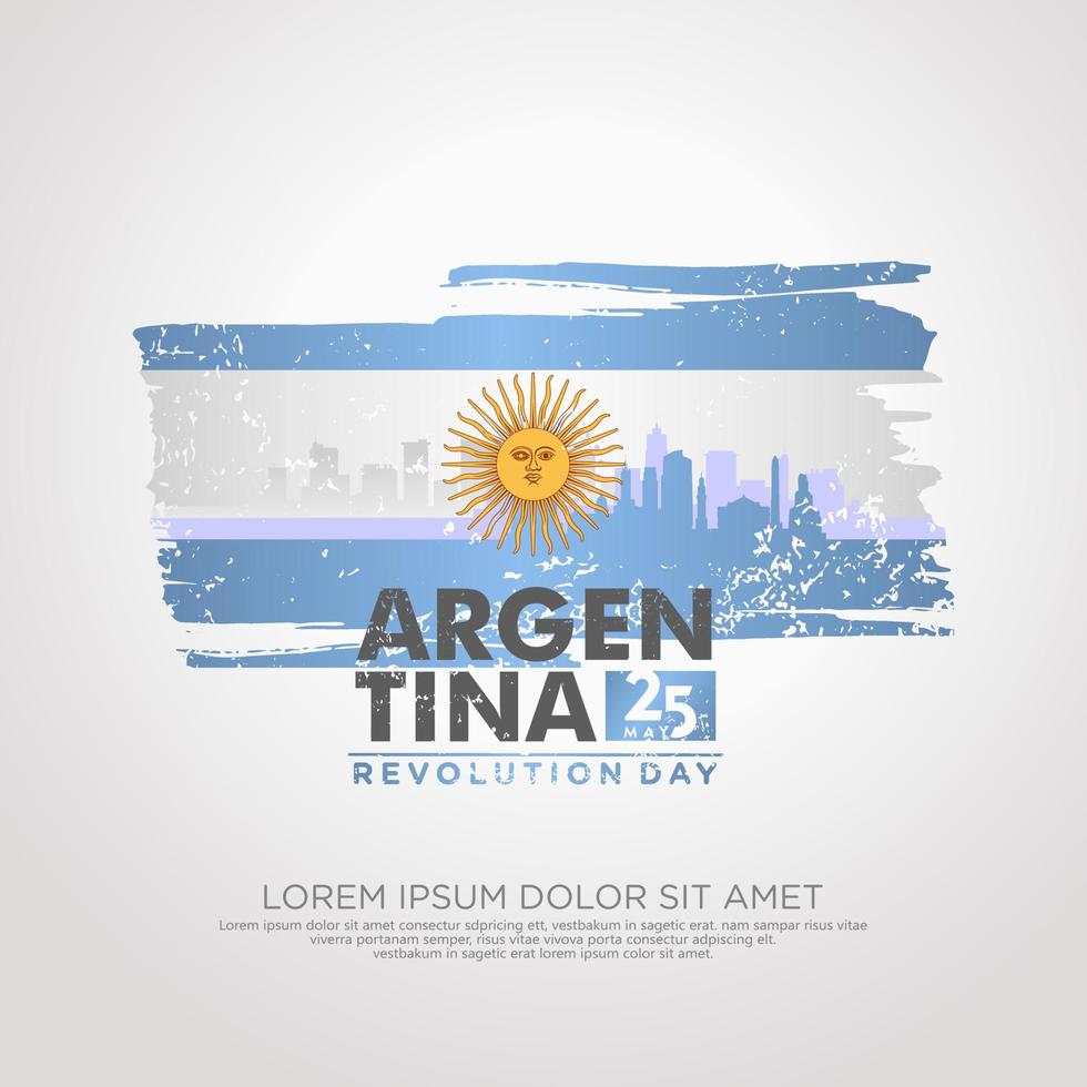 Argentinië revolutie dag groet kaart sjabloon. vector