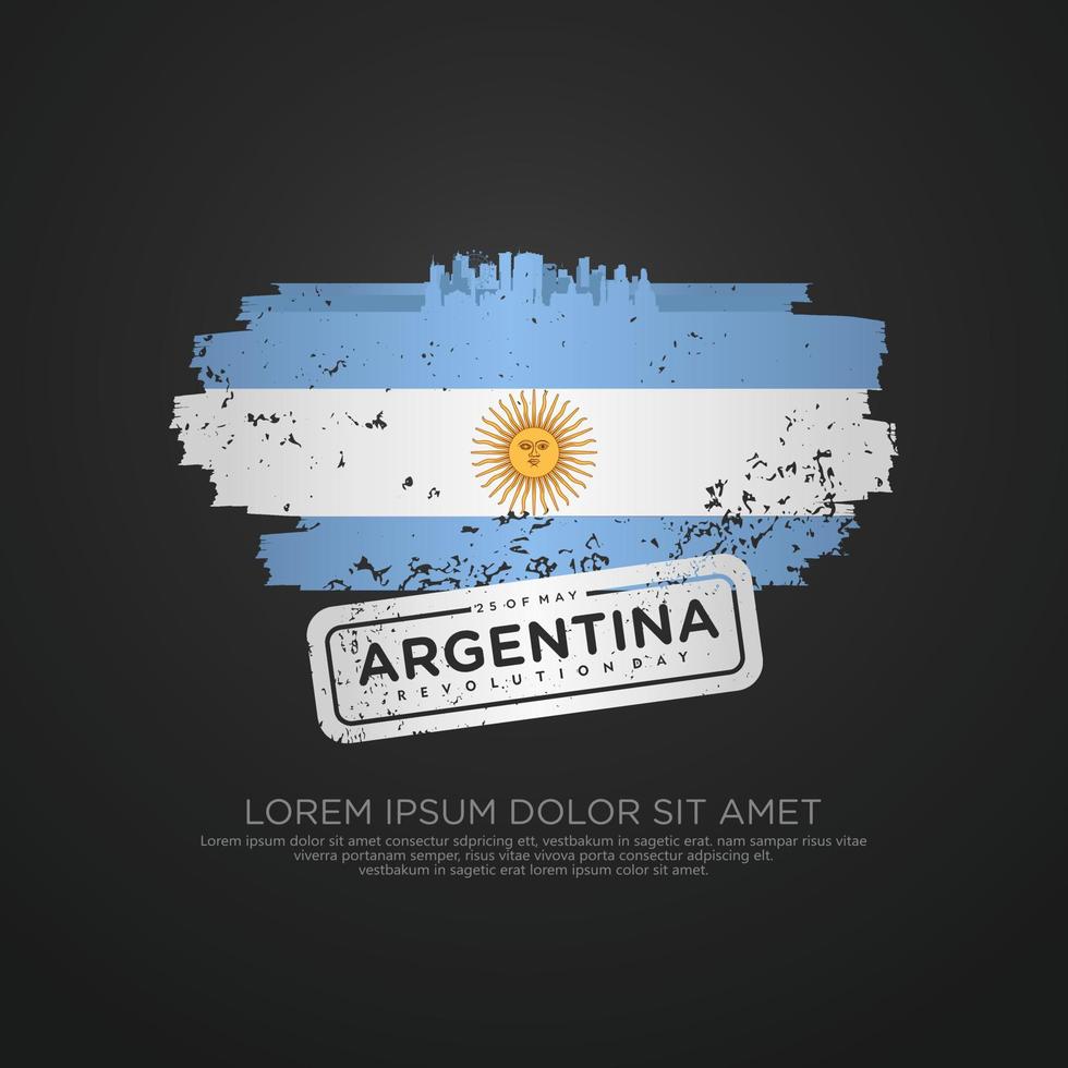 Argentinië revolutie dag groet kaart sjabloon. vector