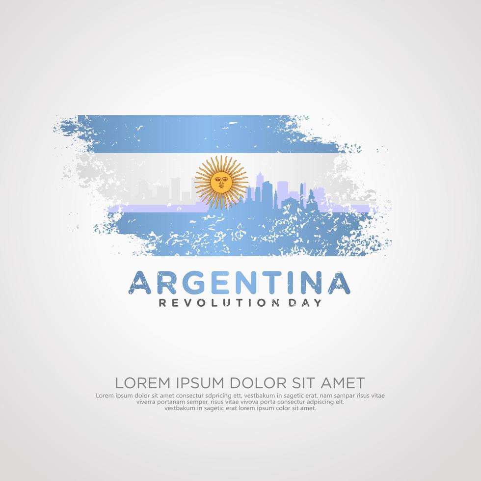 Argentinië revolutie dag groet kaart sjabloon. vector