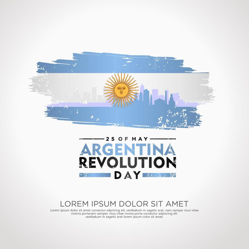 Argentinië revolutie dag groet kaart sjabloon. vector