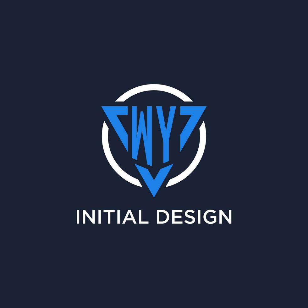 wy monogram logo met driehoek vorm en cirkel ontwerp elementen vector