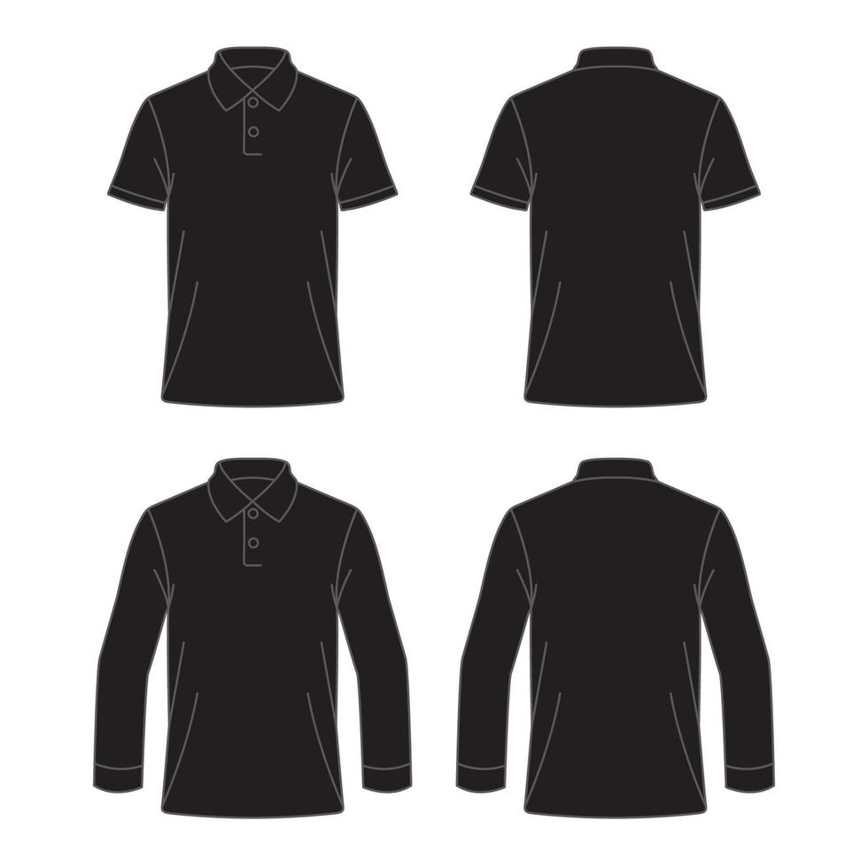 schets zwart polo overhemd vector