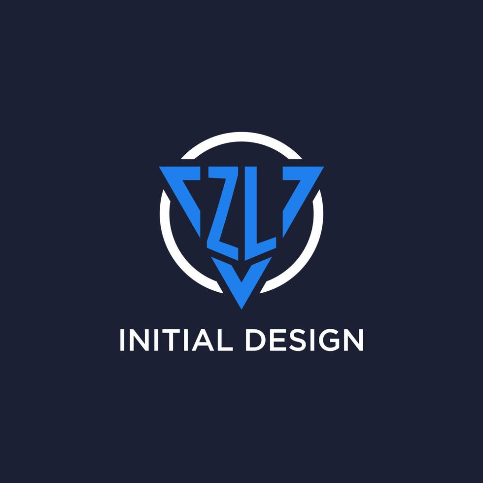 zl monogram logo met driehoek vorm en cirkel ontwerp elementen vector