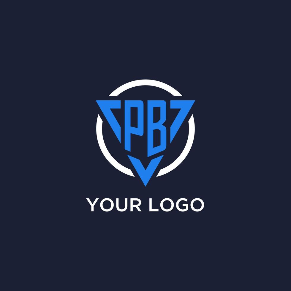 pb monogram logo met driehoek vorm en cirkel ontwerp elementen vector