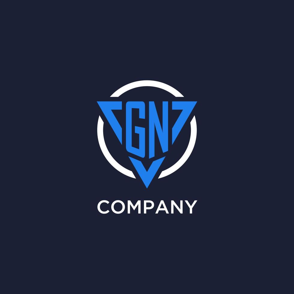 gn monogram logo met driehoek vorm en cirkel ontwerp elementen vector