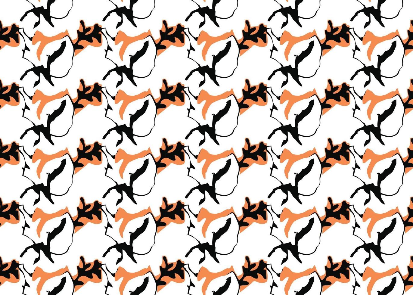 vector textuur achtergrond, naadloze patroon. hand getrokken, oranje, zwarte, witte kleuren.