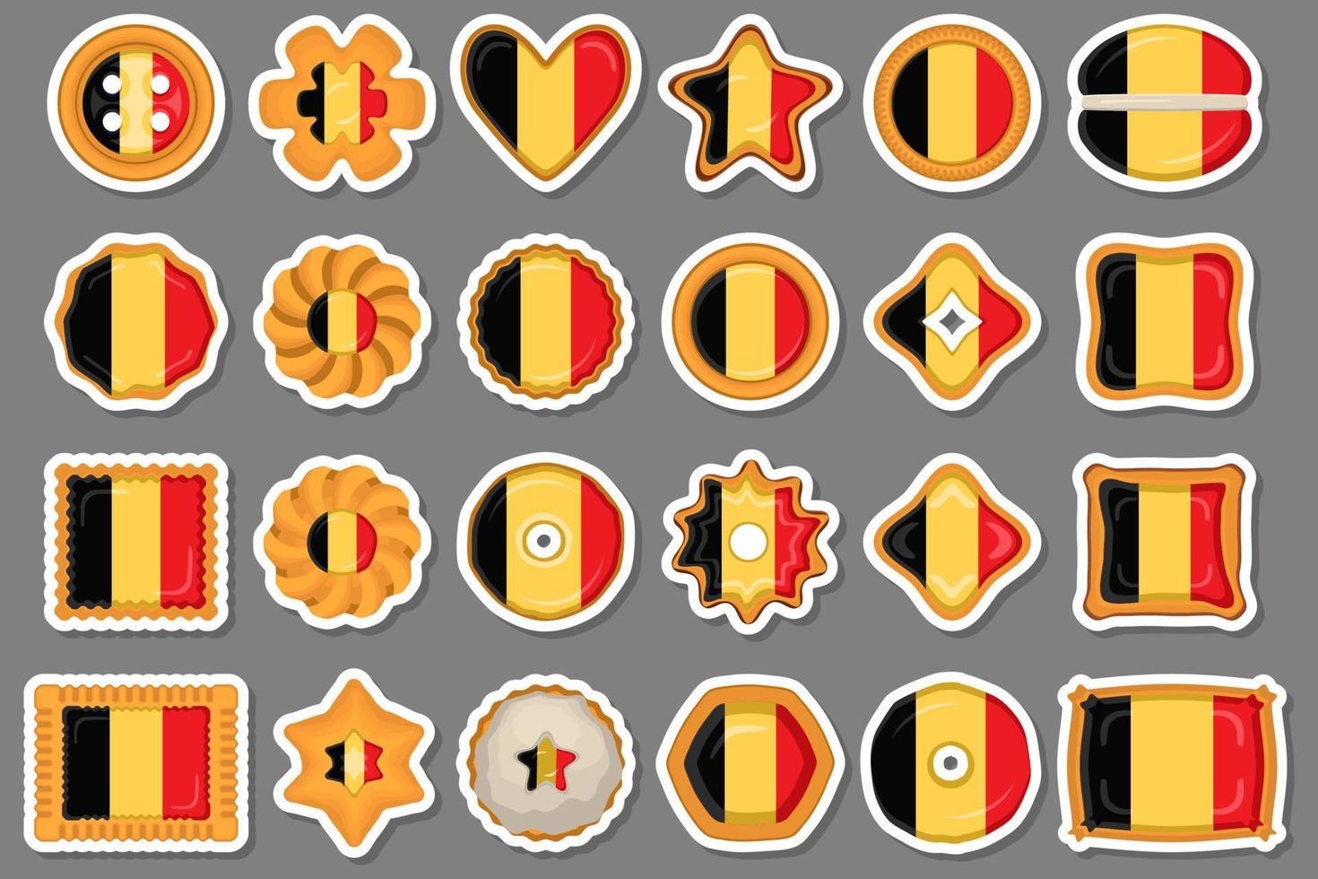 eigengemaakt koekje met vlag land belgie in smakelijk biscuit vector