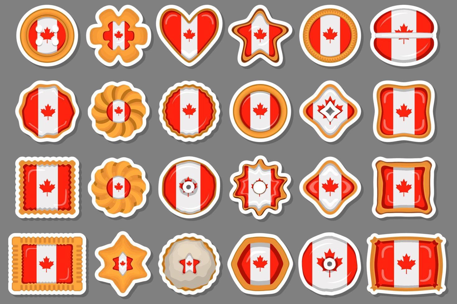 eigengemaakt koekje met vlag land Canada in smakelijk biscuit vector