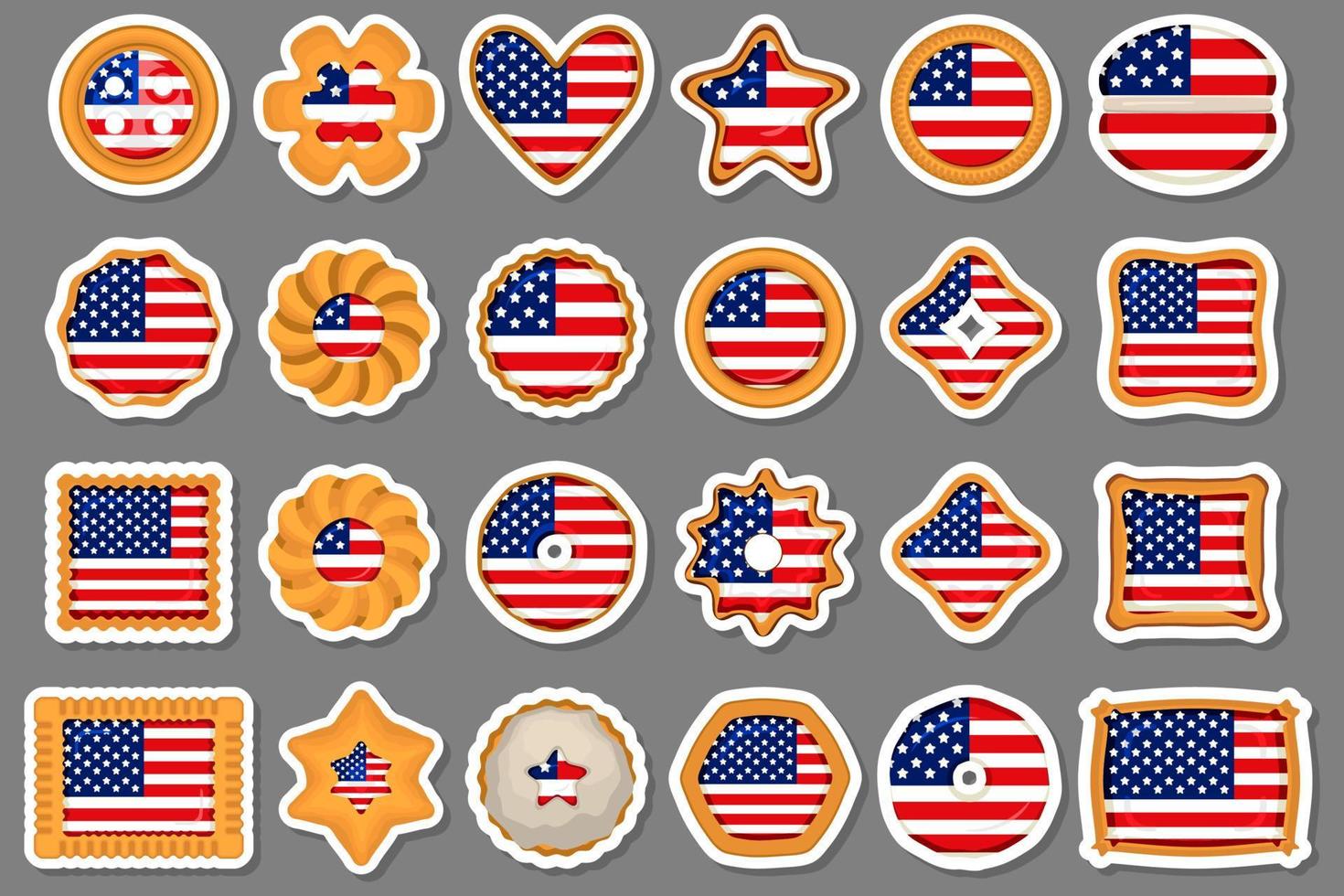 eigengemaakt koekje met vlag land Verenigde Staten van Amerika in smakelijk biscuit vector