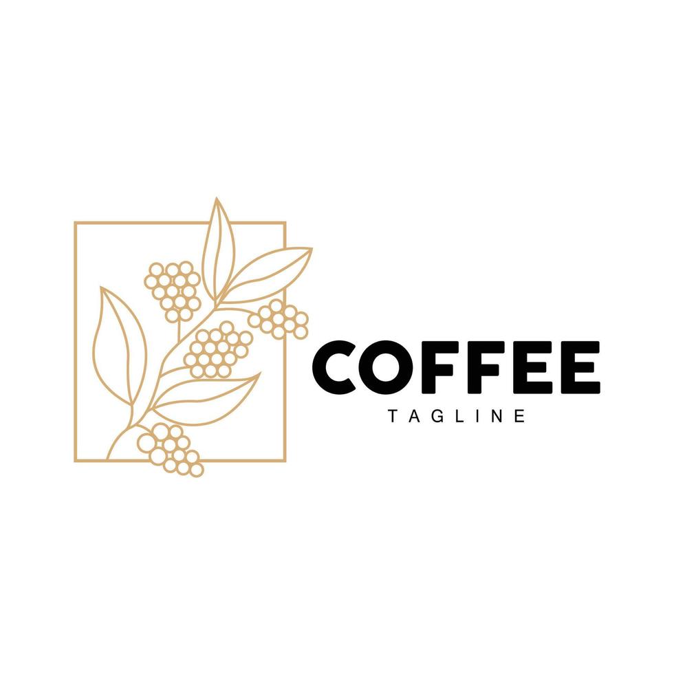 koffie logo, koffie boom ontwerp, cafe drinken vector, icoon merk illustratie symbool vector