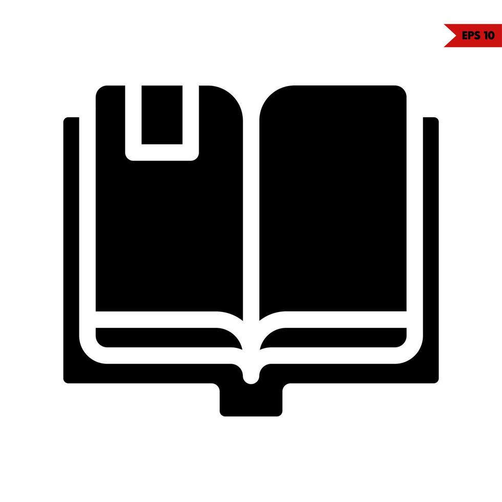 open boek glyph-pictogram vector