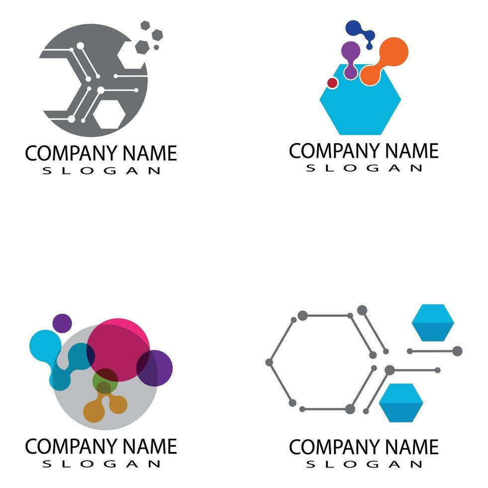 molecuul symbool embleemontwerp sjabloon vector illustratie