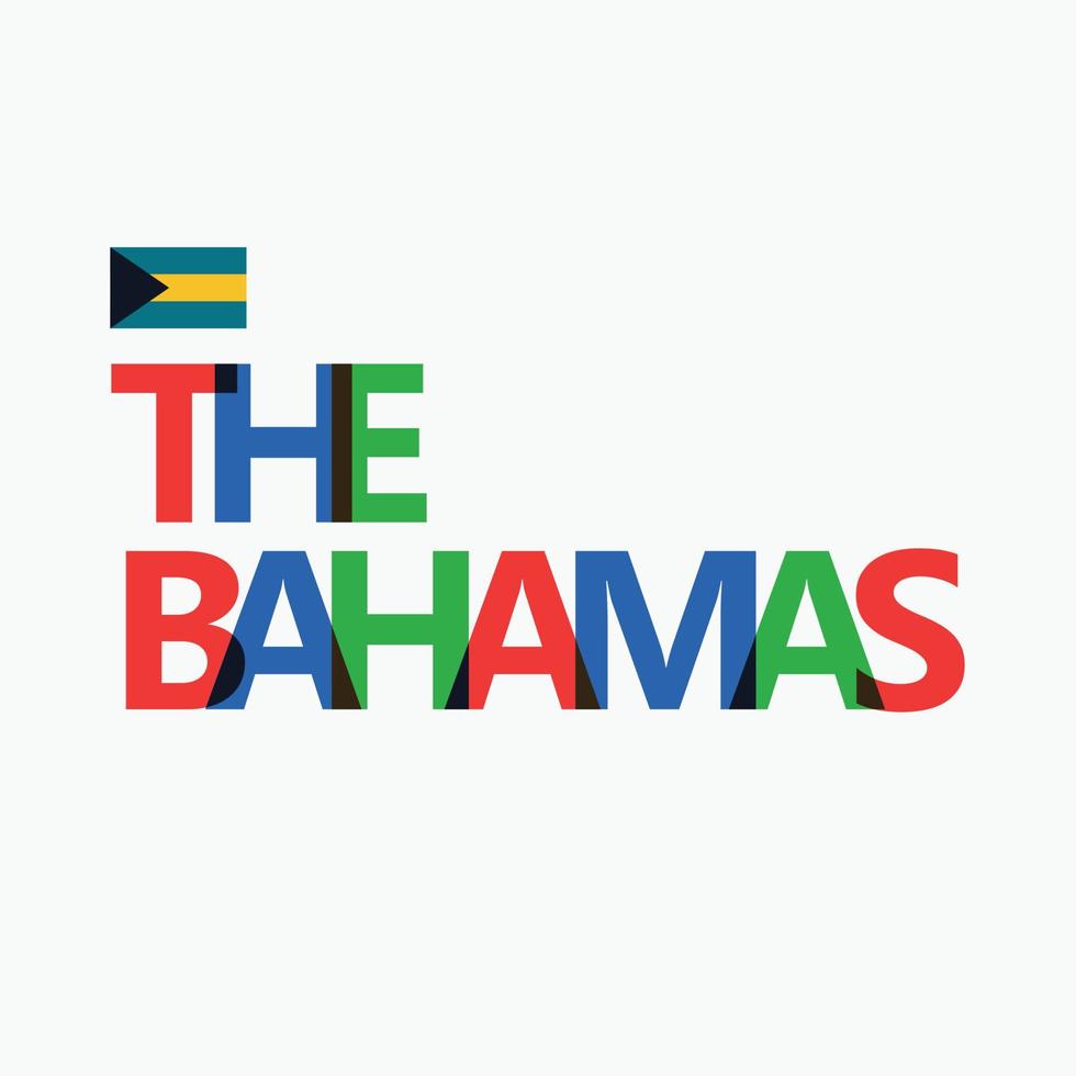 de Bahamas kleurrijk typografie met haar nationaal vlag. caraïben land typografie. vector