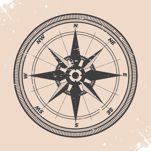 Vintage kompas illustratie vector
