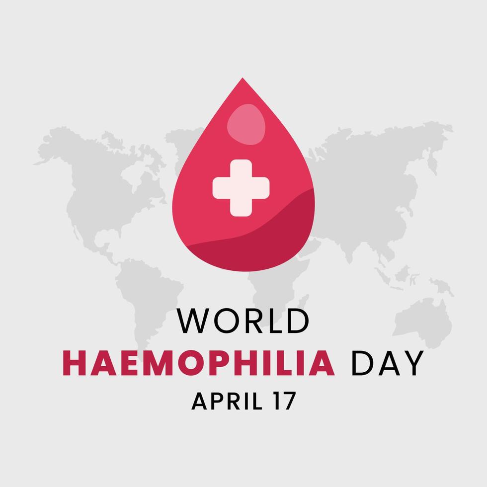 wereld hemofilie dag Aan april 17. hemofilie bewustzijn dag. Gezondheid bewustzijn vector sjabloon voor banier, kaart, poster, achtergrond.