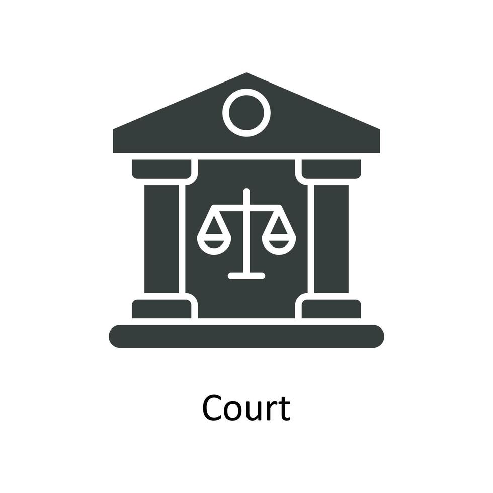 rechtbank vector solide pictogrammen. gemakkelijk voorraad illustratie voorraad