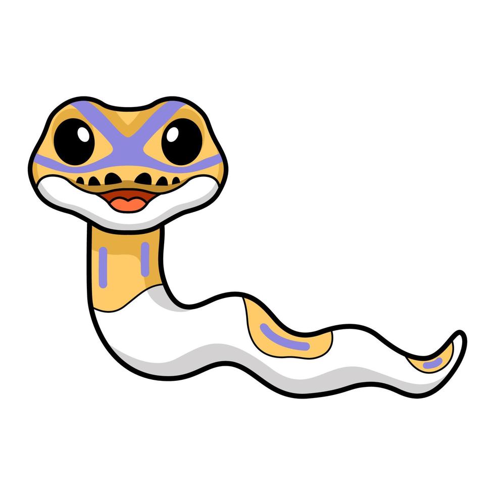 schattig banaan bont bal Python tekenfilm vector