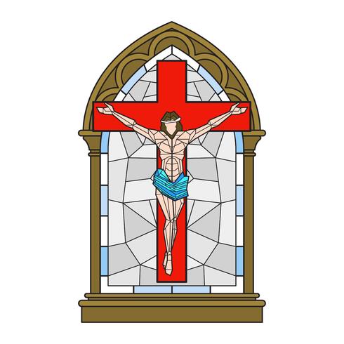 Gebrandschilderd glas venster vectorillustratie vector