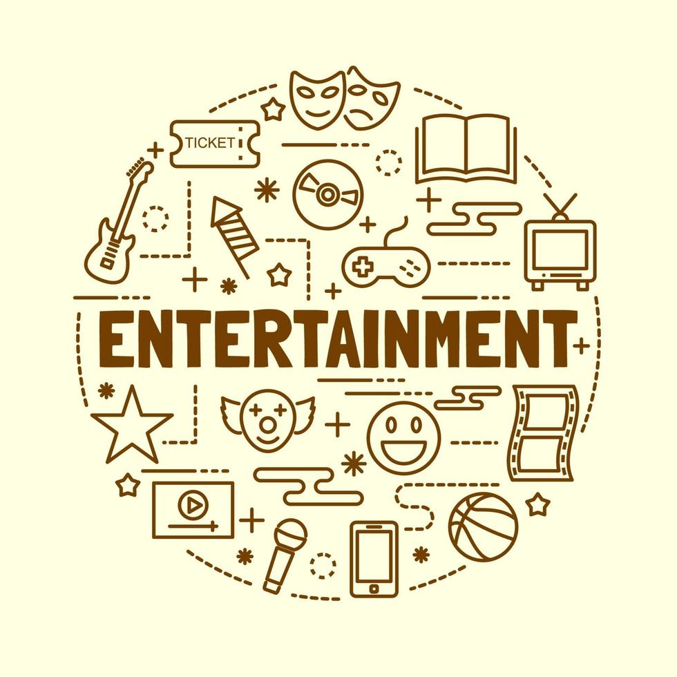 entertainment minimale dunne lijn iconen set vector