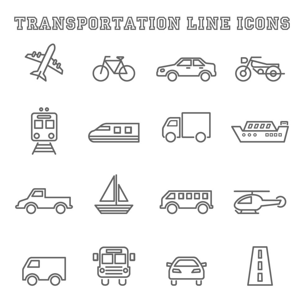 transport lijn pictogrammen vector
