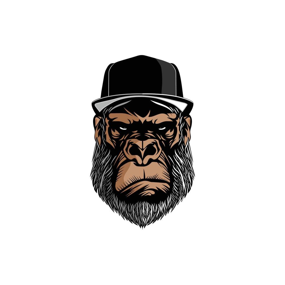 hoofd gorilla illustratie vector