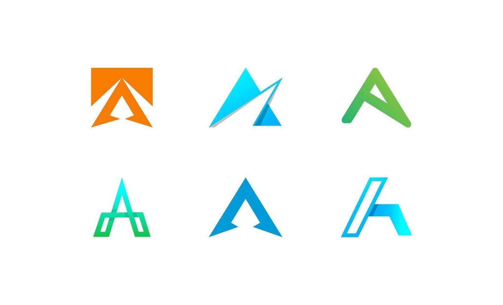 set van eerste letter a logo inspiratie ontwerp vector