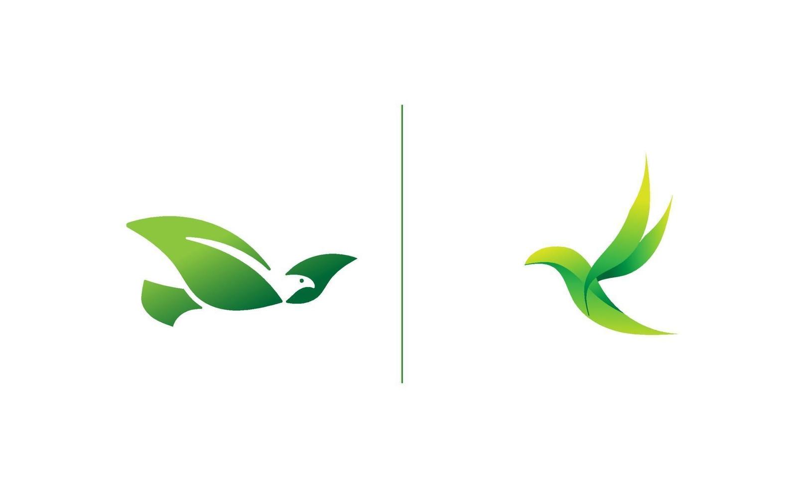 vogel blad eco logo ontwerp sjabloon vector