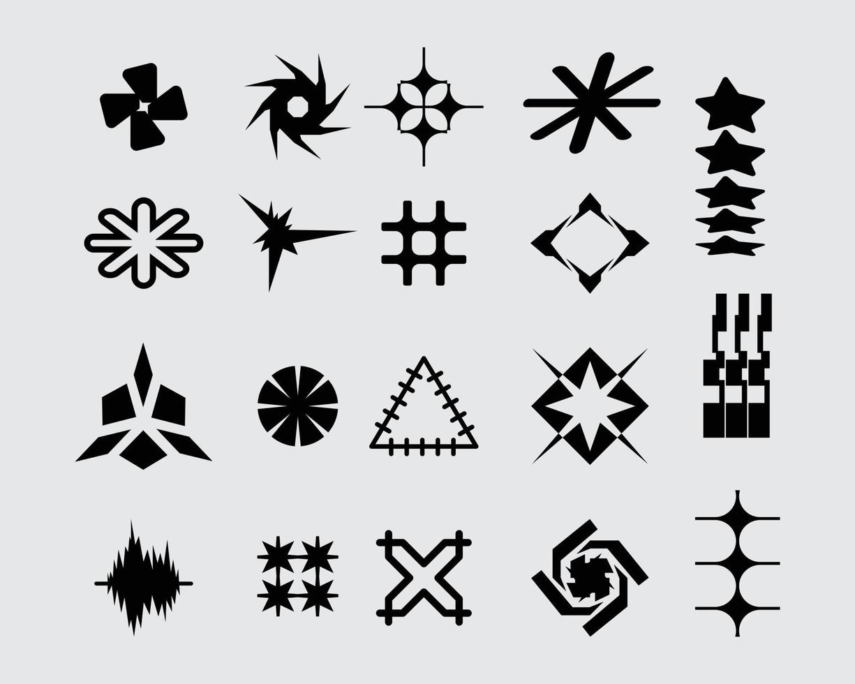 abstract icoon vorm symbool reeks bundel meetkundig sjabloon klem kunst vector bewerkbare