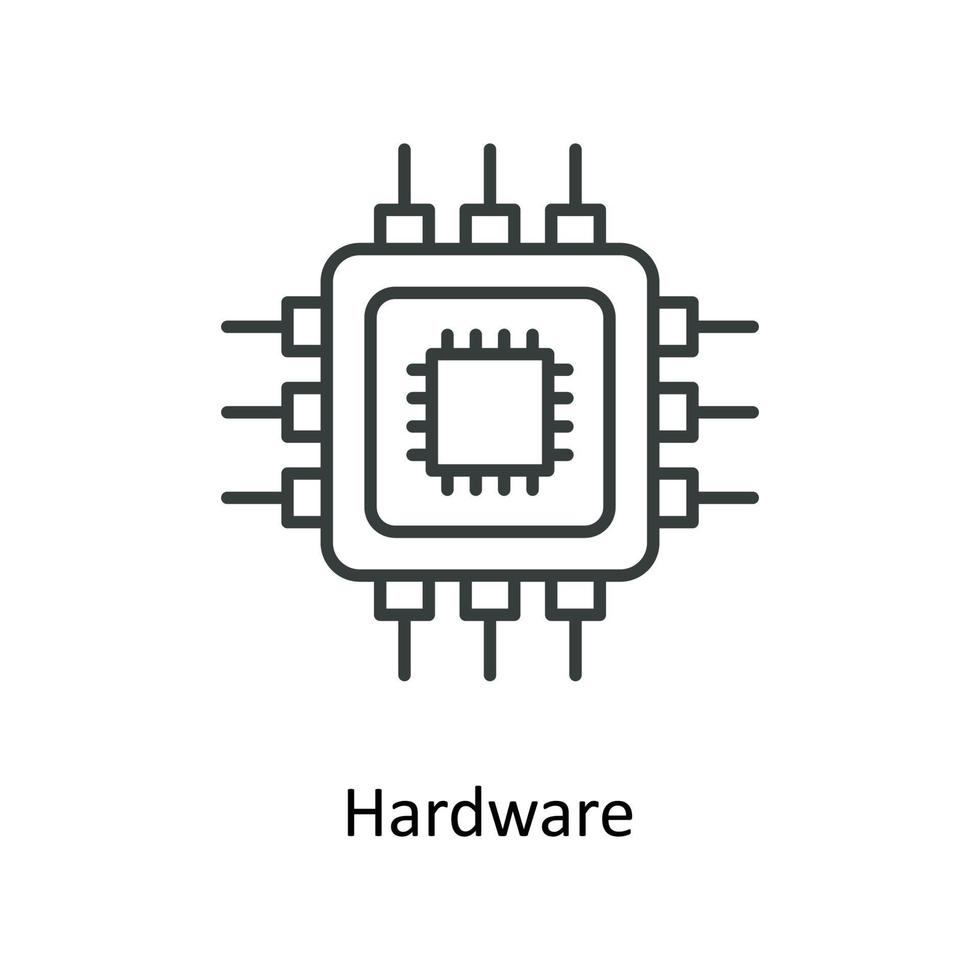 hardware vector schets pictogrammen. gemakkelijk voorraad illustratie voorraad