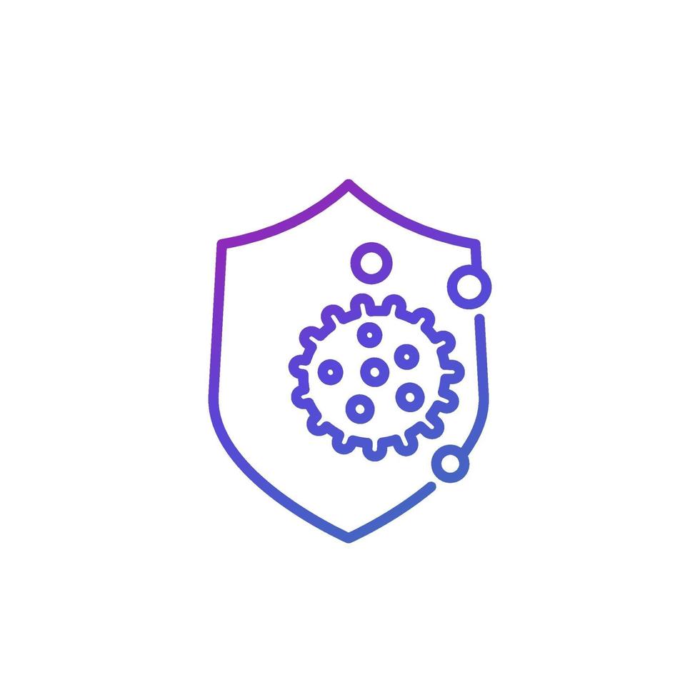 antibacteriële en antivirale bescherming lijn pictogram vector