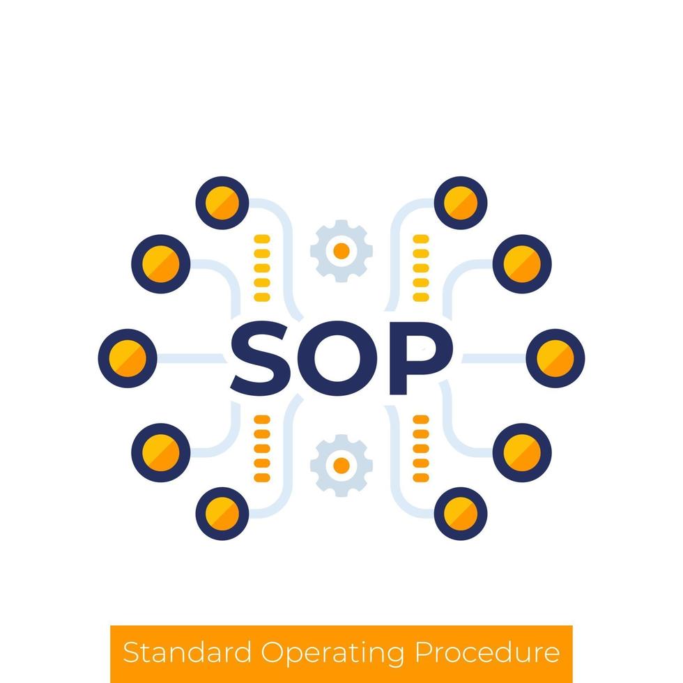 sop-pictogram, standaard bedieningsprocedure vector