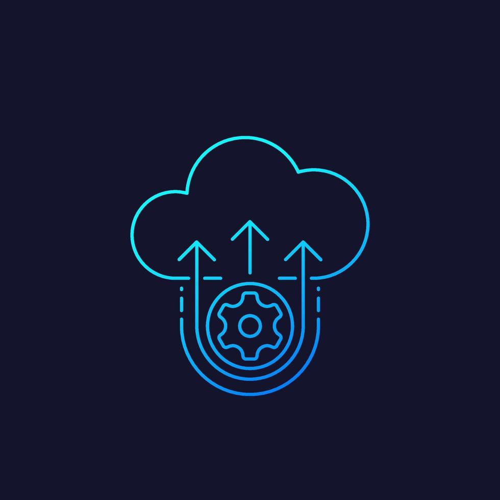 cloud computing vector pictogram, lineair