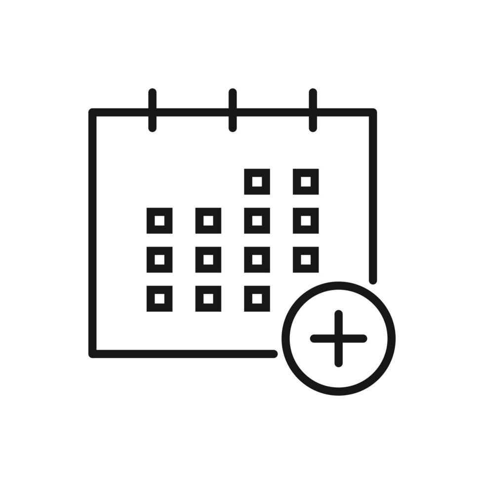 bewerkbare icoon van toevoegen schema herinnering, vector illustratie geïsoleerd Aan wit achtergrond. gebruik makend van voor presentatie, website of mobiel app