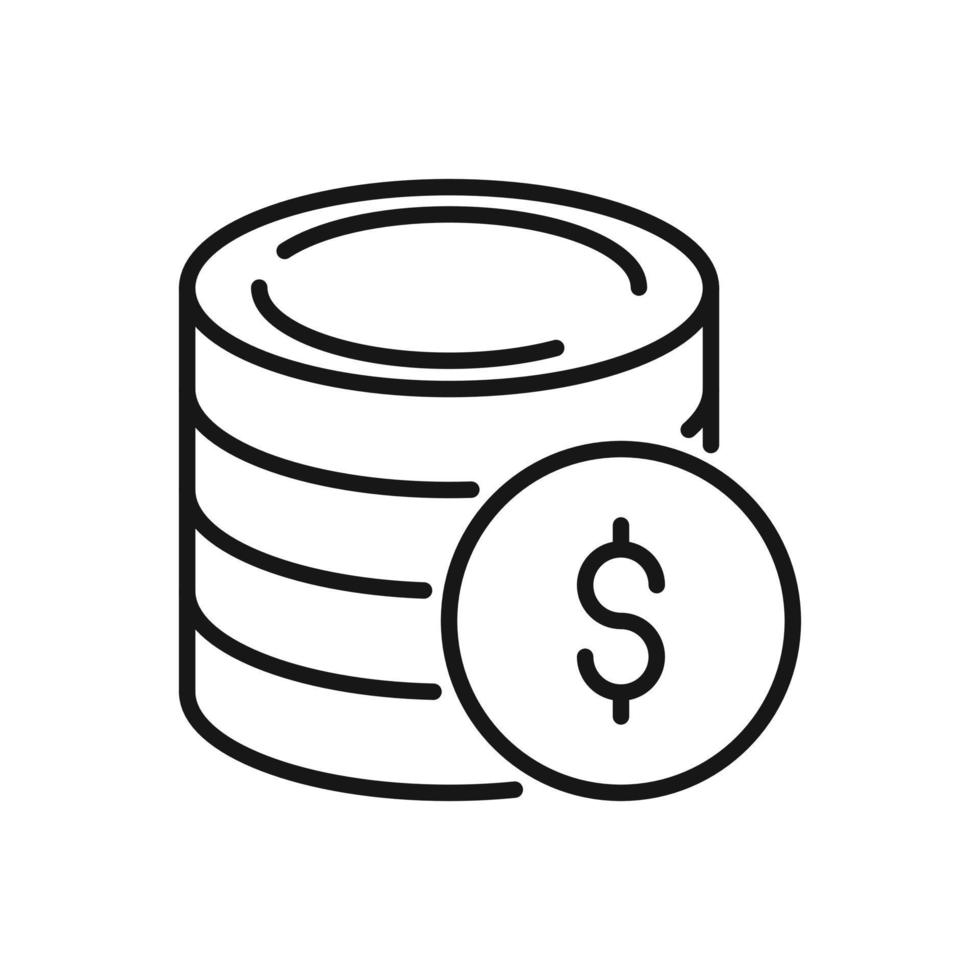 bewerkbare icoon van munt dollar, vector illustratie geïsoleerd Aan wit achtergrond. gebruik makend van voor presentatie, website of mobiel app
