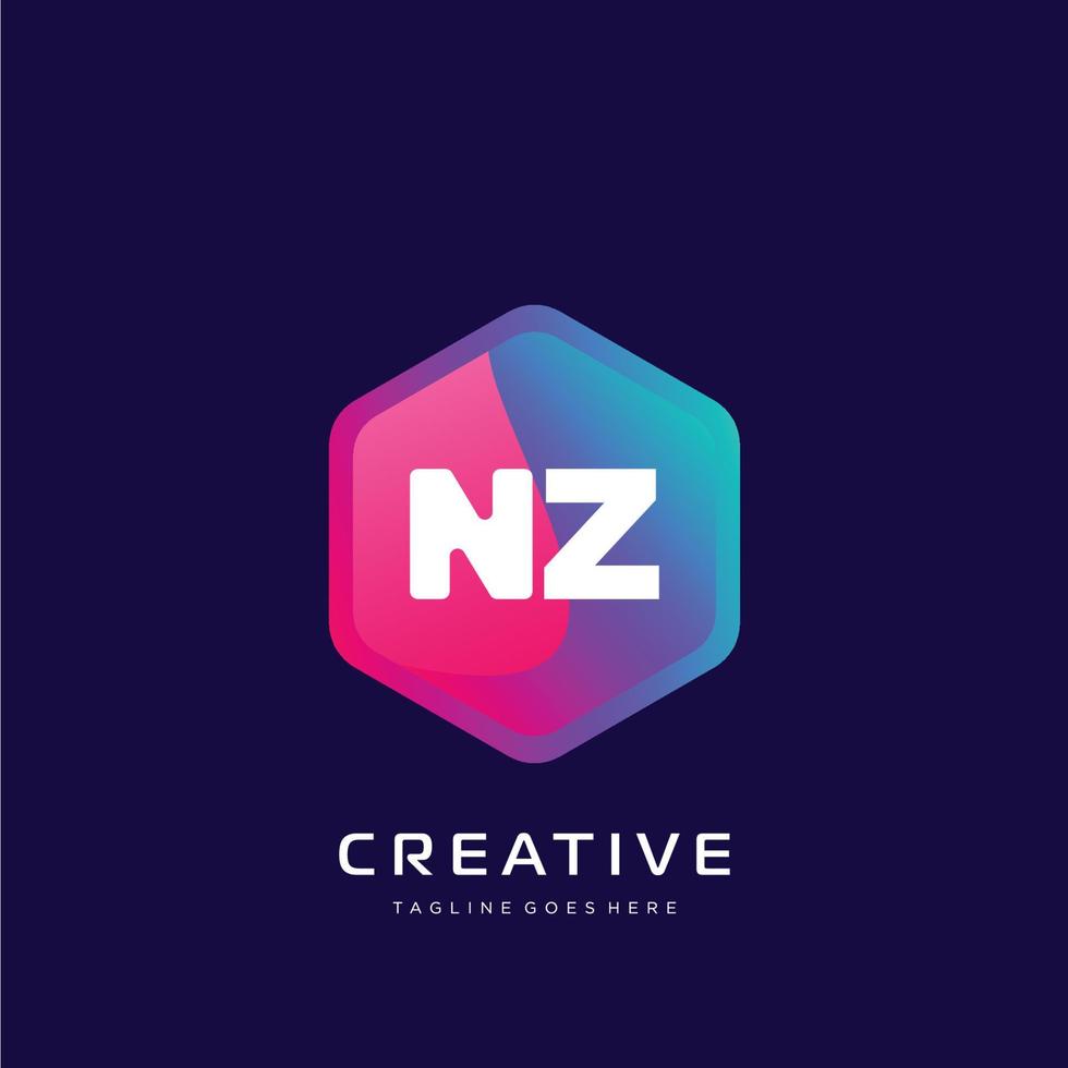 nz eerste logo met kleurrijk sjabloon vector. vector