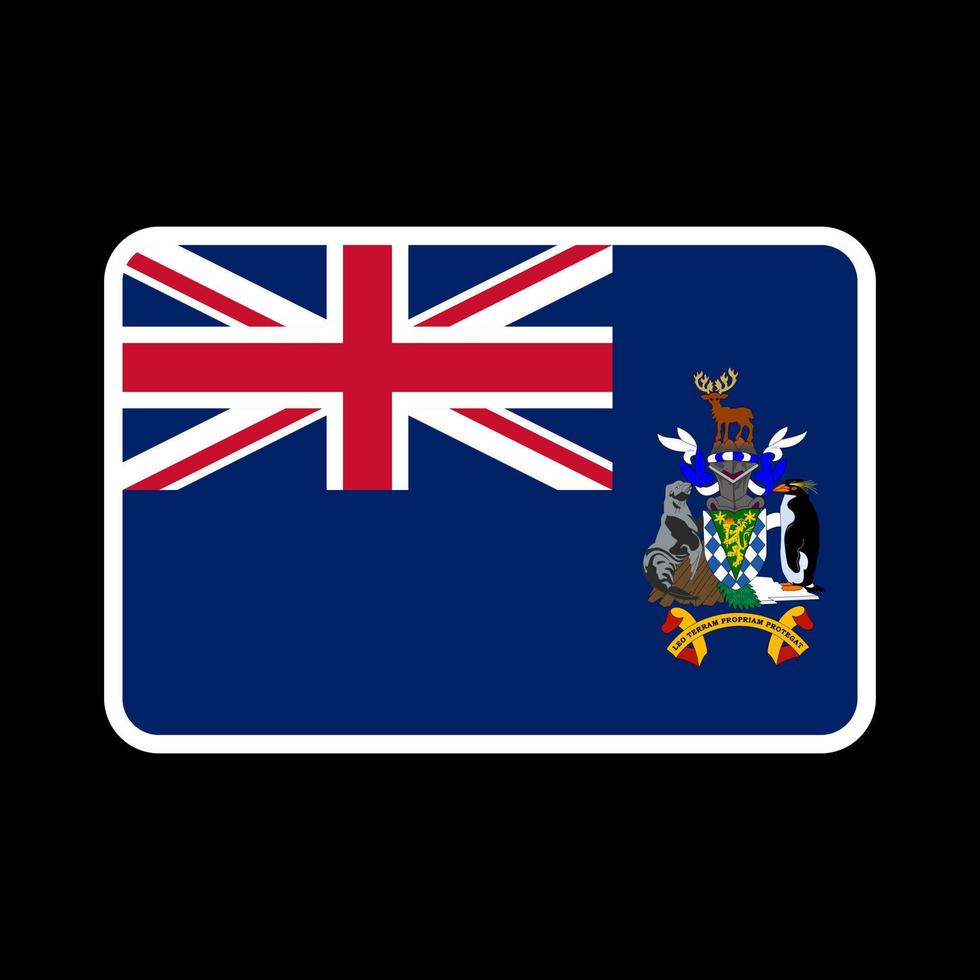vlag van zuid-georgië en de zuid-sandwicheilanden, officiële kleuren en verhoudingen. vectorillustratie. vector