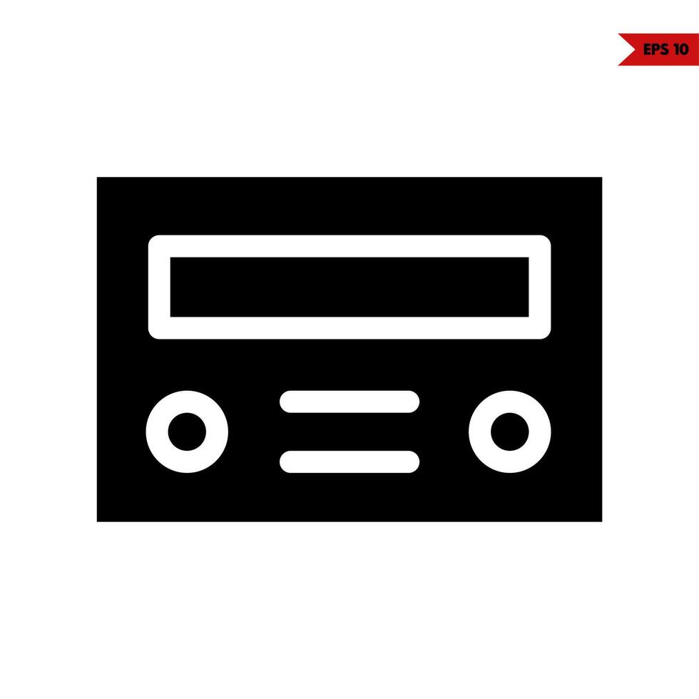 radio glyph-pictogram vector