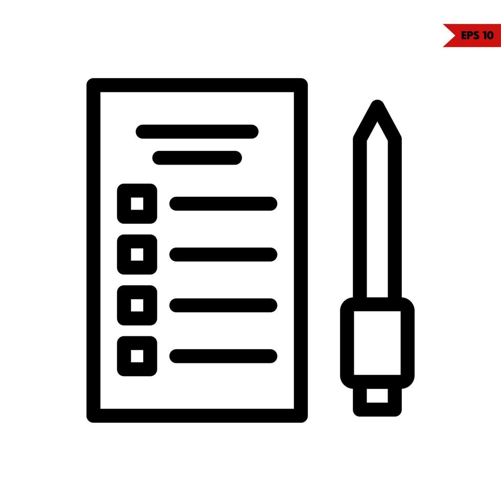checklist met pen pen lijn icoon vector