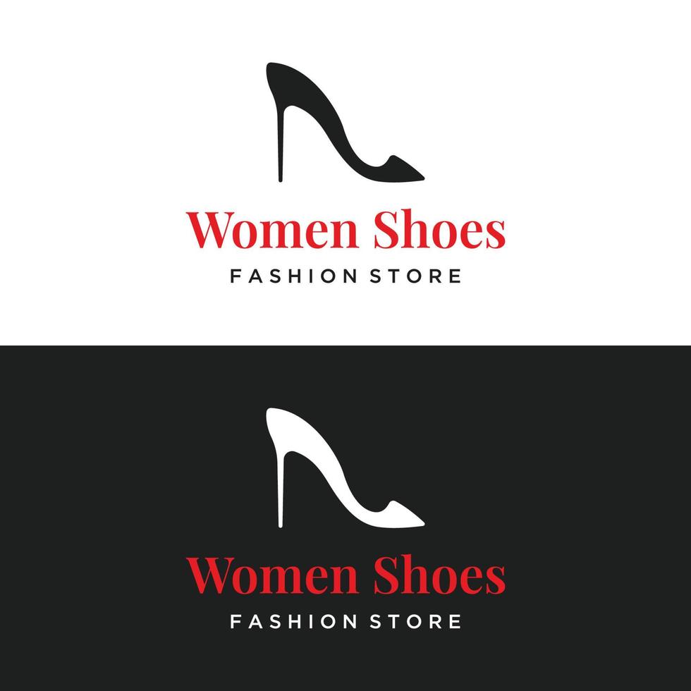 hand- getrokken elegant en luxe hoog hiel- creatief vrouwen schoenen creatief logo ontwerp. sjabloon voor bedrijf, vrouwen schoen winkel, mode, schoonheid. vector