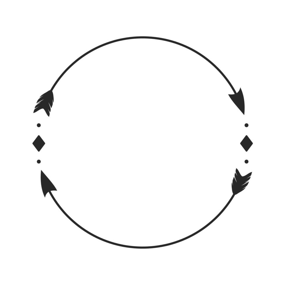 hipster cirkel pijl kader pijlen in boho stijl tribal pijlen vector