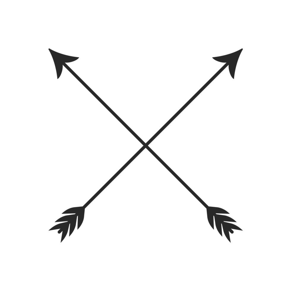 hipster pijl kruis in boho stijl tribal pijlen vector