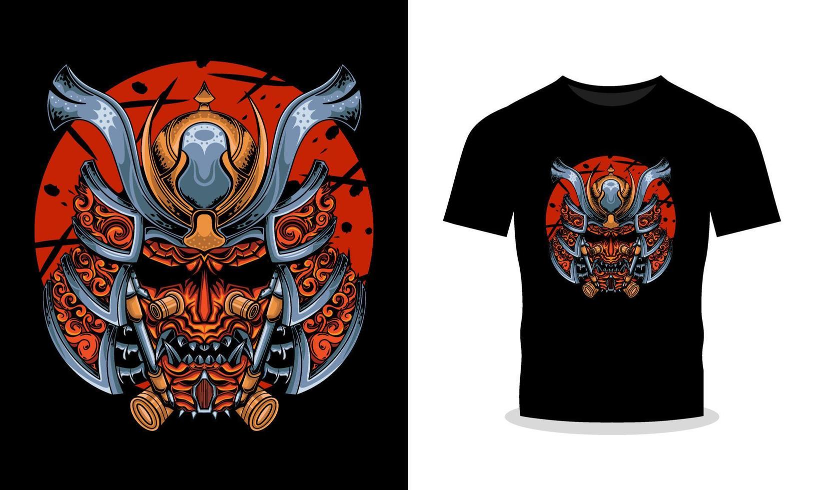 hoofd samurai illustratie t-shirt illustratie vector