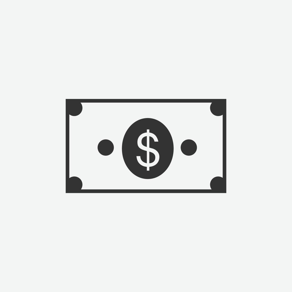 dollar pictogram, geld symbool vectorillustratie. financieel en bancair plat ontwerp met elementen voor mobiele concepten en websites vector