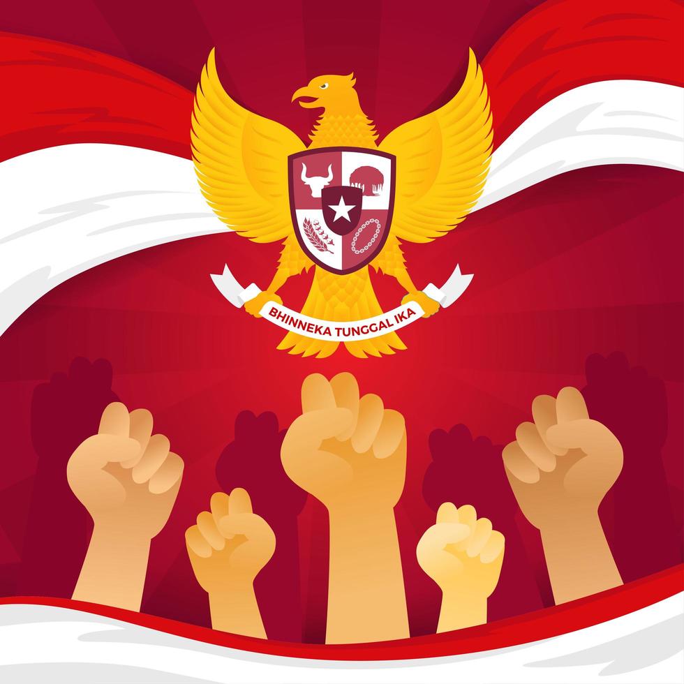 Indonesië pancasila dag concept vector