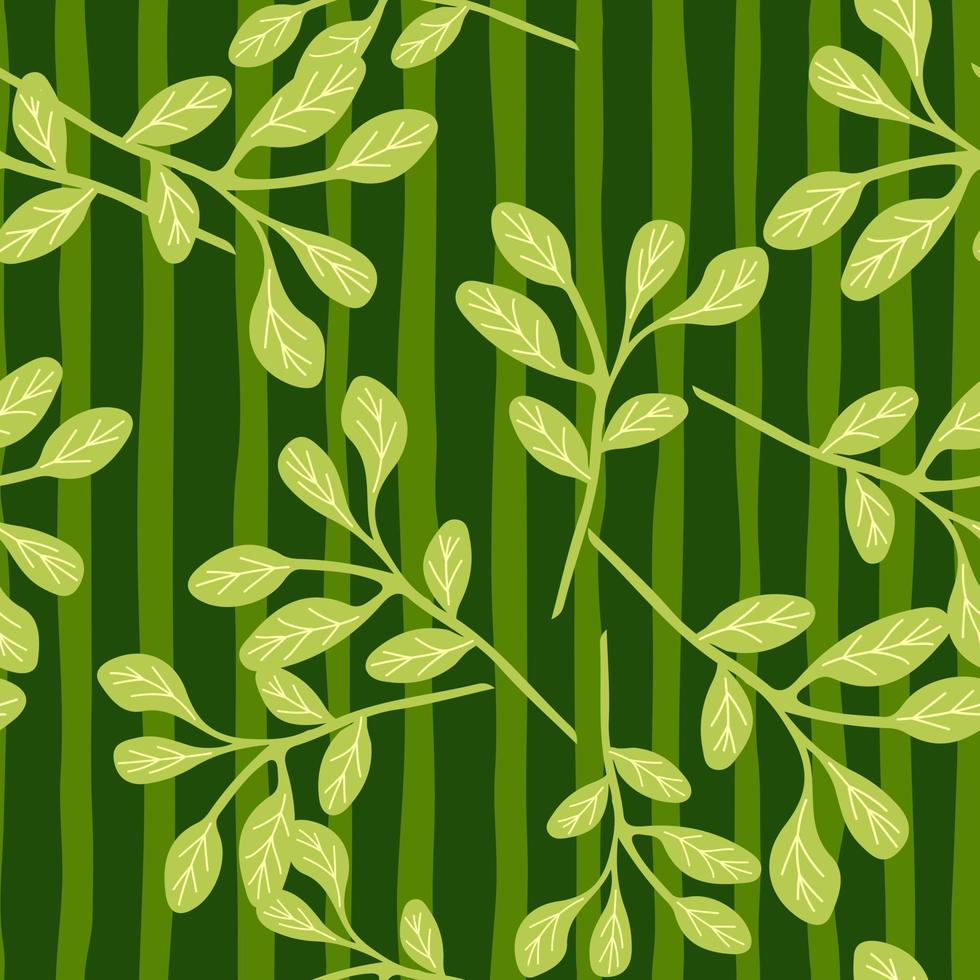 gemakkelijk takken met bladeren naadloos patroon. biologisch eindeloos achtergrond. decoratief Woud blad eindeloos behang. vector