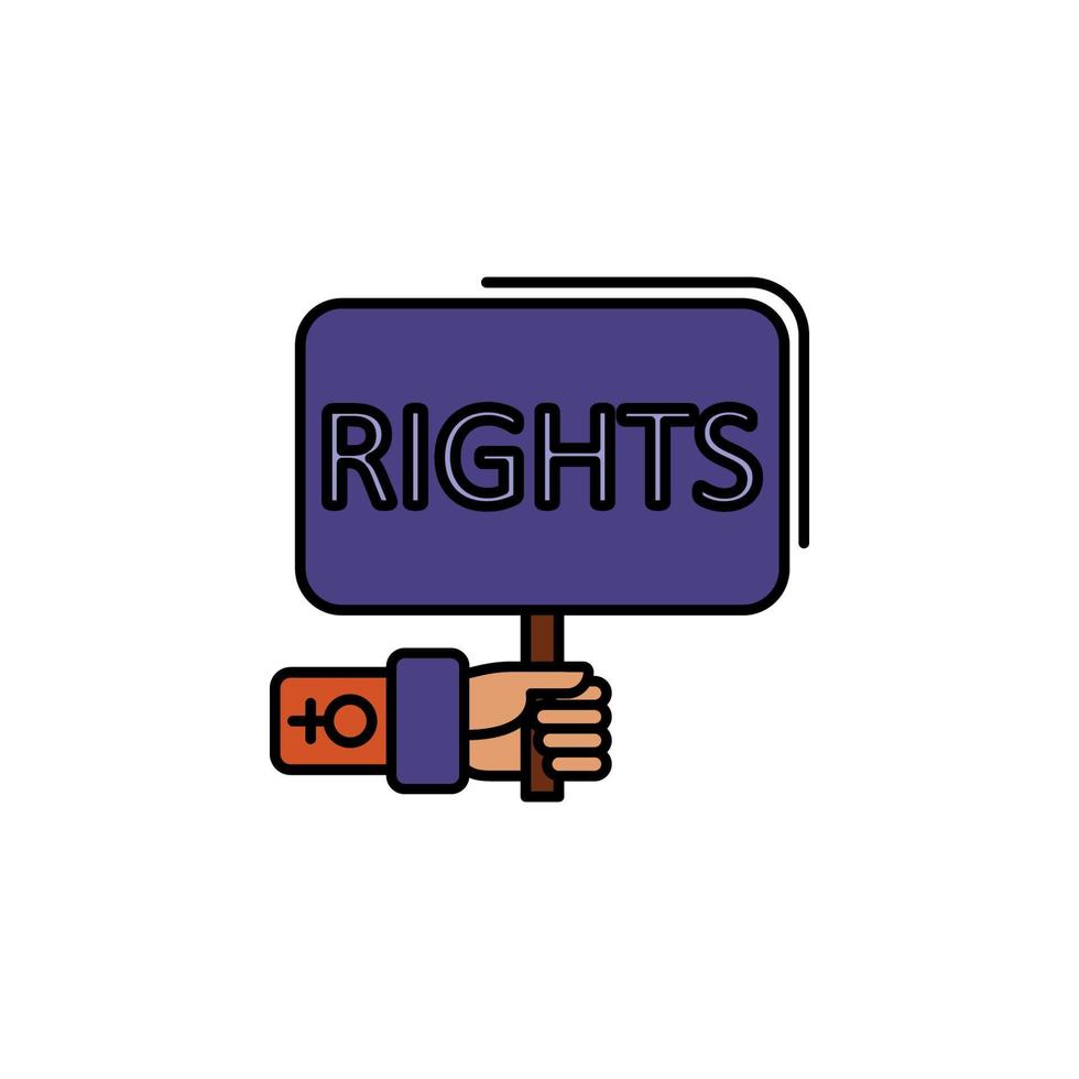 rechten, hand, Venus, protest vector icoon
