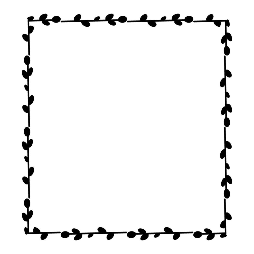 Pasen vierkante kaders. vierkant frame gemaakt van wilgentakjes. asterkrans gemaakt van wilgenstelen. platte vectorillustratie. ontwerp voor uitnodigingen, afdrukken. vector illustratie